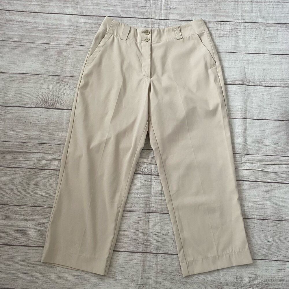 Nike Golf dri fit tour performance women 4 beige capris pants